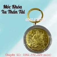 Móc khóa Đồng Xu Thần Tài may mắn chiêu tài phong thủy