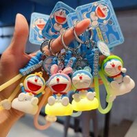 Móc Khóa Doraemon Cưỡi Mây Sáng Đèn