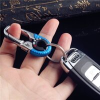 Móc khoá GADO móc chìa khóa xe máy ô tô K3755 có chốt đeo lưng quần chất liệu thép không gỉ - Bạc - Xanh Dương