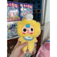 Móc khoá gấu bông Babythree mầm non màu vàng