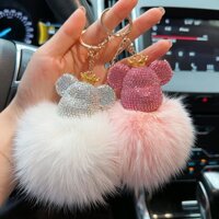 Móc Khóa Gấu Bông Đính Đá Thời Trang khaihuyauto