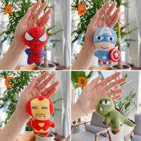 Móc khóa gấu bông siêu nhân spiderman captain khủng long phụ kiện trang trí balo quần jean