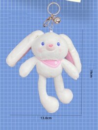 Móc Khóa Gấu Bông Thỏ Tai Dài Kéo Thả Hottrend Đeo Balo Túi Xách Quà Tặng Hàng Chính Hãng - Trắng