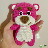 Móc khóa Gấu hồng bằng len handmade (Toy Story 3)