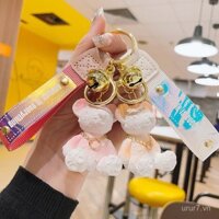 Móc khóa gấu moonwalk bằng nhựa hoạt hình dễ thương, móc khóa xe hơi, túi xách, quà tặng cặp đôi, bán buôn