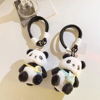 Móc khóa gấu trúc hoạt hình, mặt dây đeo điện thoại di động