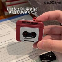 Móc Khóa Ghi Âm 2025 Phong Cách Mới Nam Nữ Cao Cấp Dễ Thương Chìa Khóa Xe Điện Mặt Dây Chuyền Nhỏ Hộp Nhạc Mini