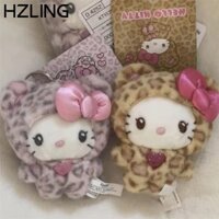 Móc khóa Hello Kitty HZLING, Búp bê Sanrio in họa tiết da báo, Túi quà tặng Trang trí dây kéo Kawaii