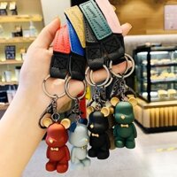 Móc  Khóa Hình Chú Gấu Bearbrick Đeo Nơ Đáng Yêu Thời Trang