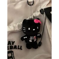 Móc Khóa Hình Hello Kitty Nhồi Bông Màu Đen Dễ Thương