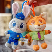Móc khóa hình Judy Hopps và Nick chính thức Zootopia, đồ chơi nhồi bông, quà tặng cho nam và nữ