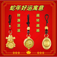 Móc khóa hình thỏi vàng mang lại may mắn, dây chuyền cung hoàng đạo cho nam và nữ, trang trí túi xách, mới 2025