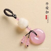 Móc khóa khóa hòa bình, móc khóa hoa sen cho nam và cặp đôi, móc chìa khóa xe tinh tế, mặt dây chuyền may mắn nhỏ hình trái tim