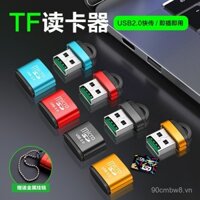 Móc khóa kim loại, đầu đọc thẻ mini di động bằng hợp kim nhôm, tốc độ cao cho thẻ TF, thẻ SD, thẻ nhớ điện thoại di động, bán buôn