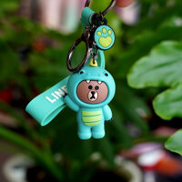Móc khóa line friends, móc khóa gấu brown, móc khóa khủng long