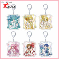 Móc Khóa Mặt Dây Chuyền Hatsune Miku Kagamine Rin Hatsune Miku Series Acrylic Móc Khóa Hatsune Miku 16th Rơm Tuần Tra Phát Trực Tuyến Bài Hát Len Luka