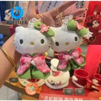 Móc khóa mèo con BTLIMER, Matcha Kimono Nhồi bông sang trọng Hello Kitty Pendent, Phụ kiện túi Kawaii Túi Sanrio mềm Quà tặng mặt dây chuyền