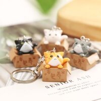 Móc khóa mèo con trong hộp 3x2.5cm