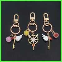 Móc khóa mới Mặt dây chuyền Cardcaptor Sakura Kinomoto Sakura Ri Syaoran Tsukishiro Yukito Touya Kinomoto Sáng tạo Đa dạng Sakura Móc khóa COS Magic Wand Star Wand Magic Card Girl Sakura Cartoon Schoolbag Mặt dây chuyền