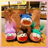 Móc khóa môi trề tóc xù (kèm phụ kiện) - Or