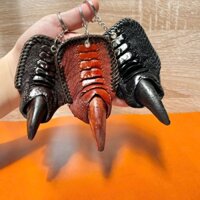 Móc khóa móng đà điểu thật 100% hiếm lạ mắt gắn oto xe máy túi sách đều được