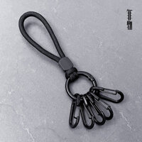 Móc khóa Niche cao cấp, dây paracord đen, di động ngoài trời, móc đa năng, chống thất lạc, chống rơi, phân loại móc khóa kim loại