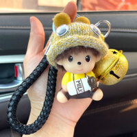 Móc khóa ô tô Monchhichi Mặt dây chuyền chìa khóa vui nhộn dễ thương