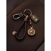 Móc khóa ô tô unisex bằng đồng, móc khóa cung hoàng đạo, mặt dây chuyền thủ công, món quà sáng tạo cổ điển cho nam giới, chuyển tiền cầm tay