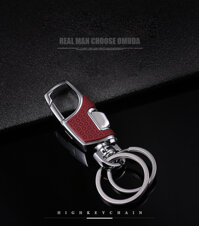 Móc khóa OMUDA 3718 - Móc Khóa Thép Cao Cấp Gài Thắt Lưng Móc Khóa Ô Tô Xe Máy Mã OMD3718 - Đỏ Bạc