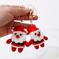 Móc Khóa Ông Già Noel LYLYCRAFT Đan Móc Bằng Len Milk Cotton, Móc Khóa Len, Thành Phẩm Móc Khóa