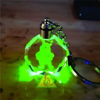Móc khóa pha lê phát sáng khắc hình Gấu 3DQuà tặng