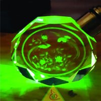 Móc khóa pha lê phát sáng khắc Hình Chim Phụng 3DQuà tặng