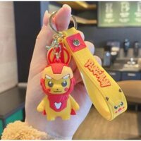 Móc khóa Pokemon Avenger Iron Man, Captain, Wakanda, Dr Strange, Spider Man PVC Loại Tốt - Pokemon Iron Man