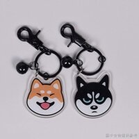 ((Móc khóa Shiba Inu) (Mặt dây chuyền) Shiba Inu Husky Móc khóa chó con Mặt dây chuyền cặp đôi Cô gái dễ thương ins Quà tặng kỷ niệm Nhật Bản dễ thương