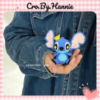 Móc khoá Stitch đeo balo bằng len Handmade