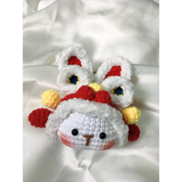 Móc Khoá Thỏ Ngọc đội Đầu Lân