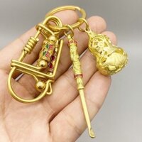 móc khoá thủ công thiết kế bằng đồng thau phối phụ kiện độc lạ cao cấp Vua móc khoá