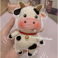 móc khoá ,thú nhồi bông bò sữa bằng len handmade(100% ảnh shop tự chụp)