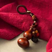 Móc khóa treo dây gourd gỗ mun, mặt dây chuyền, chuỗi xe, nhẫn cá nhân hóa, sáng tạo, di động, đồ chơi văn hóa cho nam và nữ, trang trí treo