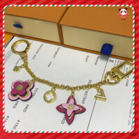 Móc Khóa Túi Xách Hình Hoa Monogram Màu Hồng 01185