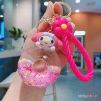Móc khóa vòng bơi cát lỏng Sanrio dễ thương, móc khóa xe tinh tế cho cặp đôi, quà tặng túi xách, bán buôn