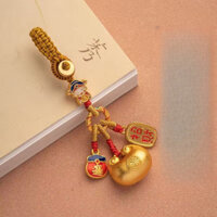 Móc Khóa Xe Ô Tô Cổ Kim Thỏi Vàng Nguyên Khối Mặt Dây Chuyền Đồng Thau Trang Trí Treo Sáng Tạo Cao Cấp