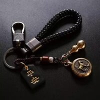 Móc khóa xoay tiền bạc bằng đồng thau hình bầu bát cung hoàng đạo mười hai, mặt dây chuyền Pixiu, quà tặng cao cấp cho nam giới