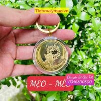 Móc Khóa Xu 12 Con Giáp Phong Thuỷ May Mắn - MÃO -MÈO