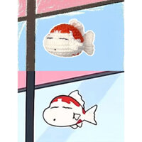 Móc len, bút màu Shin-chan, mặt dây chuyền cá vàng, móc khóa cá Koi dễ thương, bộ DIY