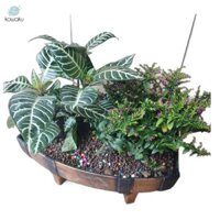 Mộc Mạc Nửa Thùng Trồng Vườn Trồng Mộc Mạc Vintage Chậu Hoa Cho Trung Tâm Trưng Bày Trong Nhà Ngoài Trời Trang Trí Nhà Tiệc