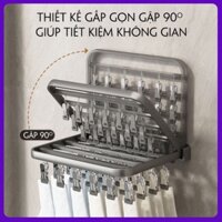 Móc Phơi Đồ Quần Áo Trẻ Em Gắn Tường khung Kim Loại - Giàn Móc Treo Đồ Cho Bé Gấp Gọn 90 Độ