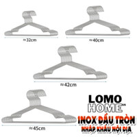 Móc phơi quần áo inox LOMO đủ size chịu thời tiết, chống xước, chống gỉ không để lại vết hằn 2 bên vai áo