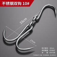 [Móc thép không gỉ đầu nhọn] Móc thịt bằng thép không gỉ có thể xoay được Móc thịt cừu lớn gia dụng Móc sắt thương mại cho thịt heo Móc thịt