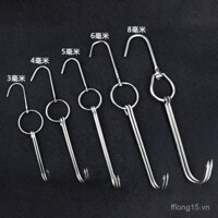 Móc thép không gỉ sáng tạo với vòng móc đôi, phụ kiện cho vịt nướng, móc cho chân cừu nướng, móc cho thịt lạnh, móc cho nướng than.